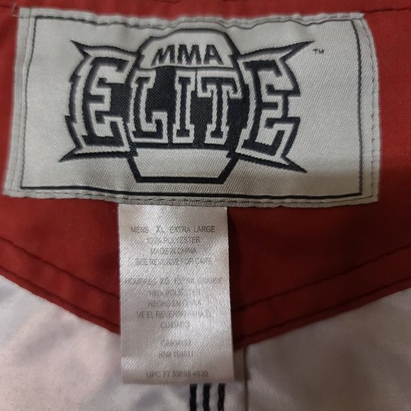 MMA Elite Mens XL Red Black Spade Wing Bone Fighter Trainers Shorts 11in Inseam - Picture 10 of 12